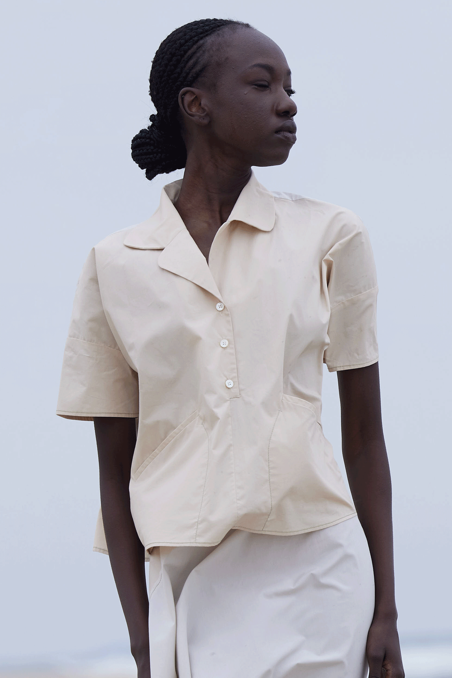Button Top Beige